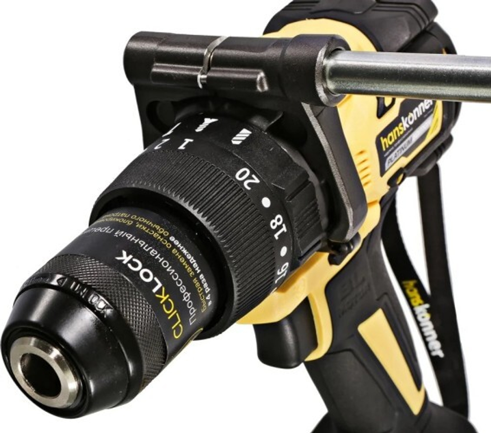 Дрель-шуруповерт аккумуляторная HANSKONNER HCD18165BL PLATINUM, без АКБ и ЗУ