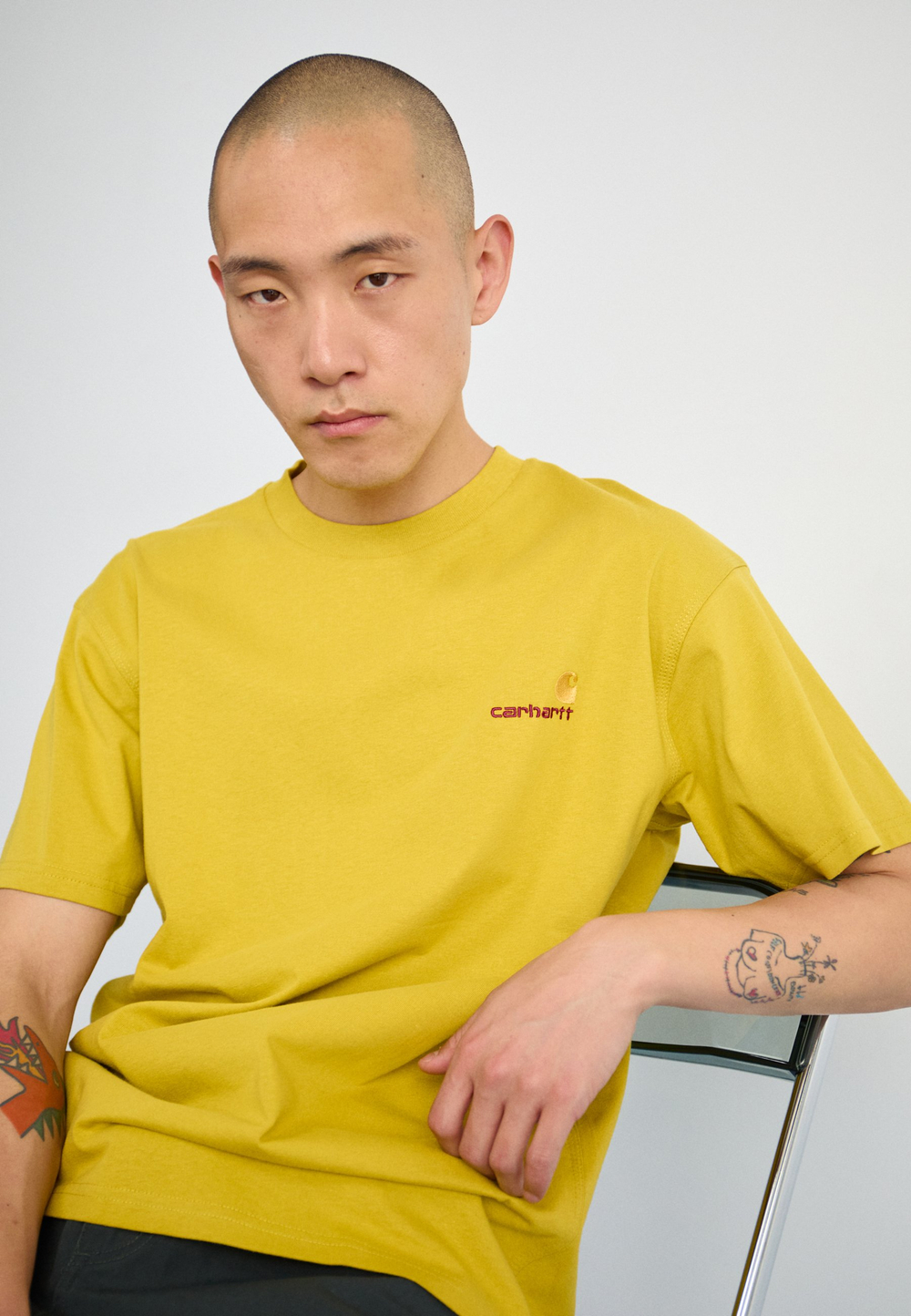 Carhartt WIP Базовая футболка - золотая оливка/горчица
