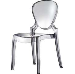 Стул Queen прозрачный серый