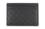 GUCCI Cow Leather Card Holder Card Holder Men"s Black