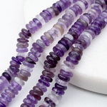 Аметист бусины, рондель, размер около 1,8-2,5*5,5-6 мм, цена за отрезок 19 см (1/2 нити)