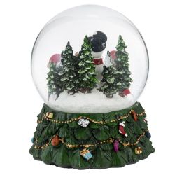 GAEM Фигурка декор в стекл шаре "Снеговик" (подсв, муз, вьюга, AAх3 н/п), D 14 см, L15,5 W15,5 H20 см