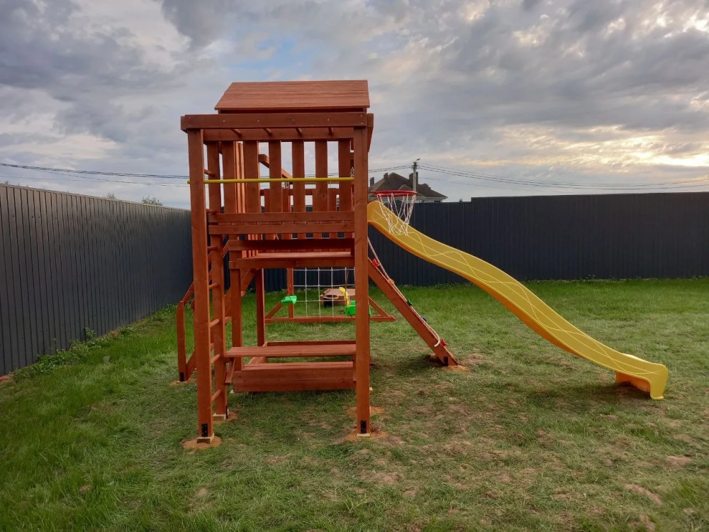 Детский игровой комплекс Савушка "Мастер" - 4 (с окраской) горка 3м