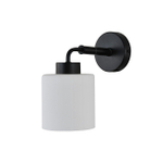 Настенный светильник 1x60Вт E27, металл/стекло, чёрный мрамор/белый