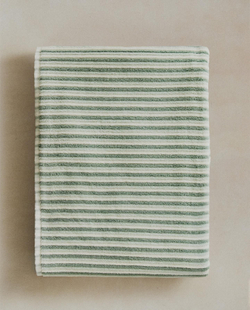 Zara Home - Цветное полосатое текстурное полотенце для ванной комнаты, зеленый, 90х150 см