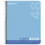 Тетрадь А5, 48 л., BRAUBERG ЭКО, гребень, клетка, обложка картон, ОДНОТОННАЯ, 401871, 4шт