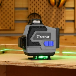 Уровень лазерный самовыравнивающийся DEKO DKLL16 в кейсе со штативом 1,2 м (16 линий, зеленый луч, 2 АКБ)