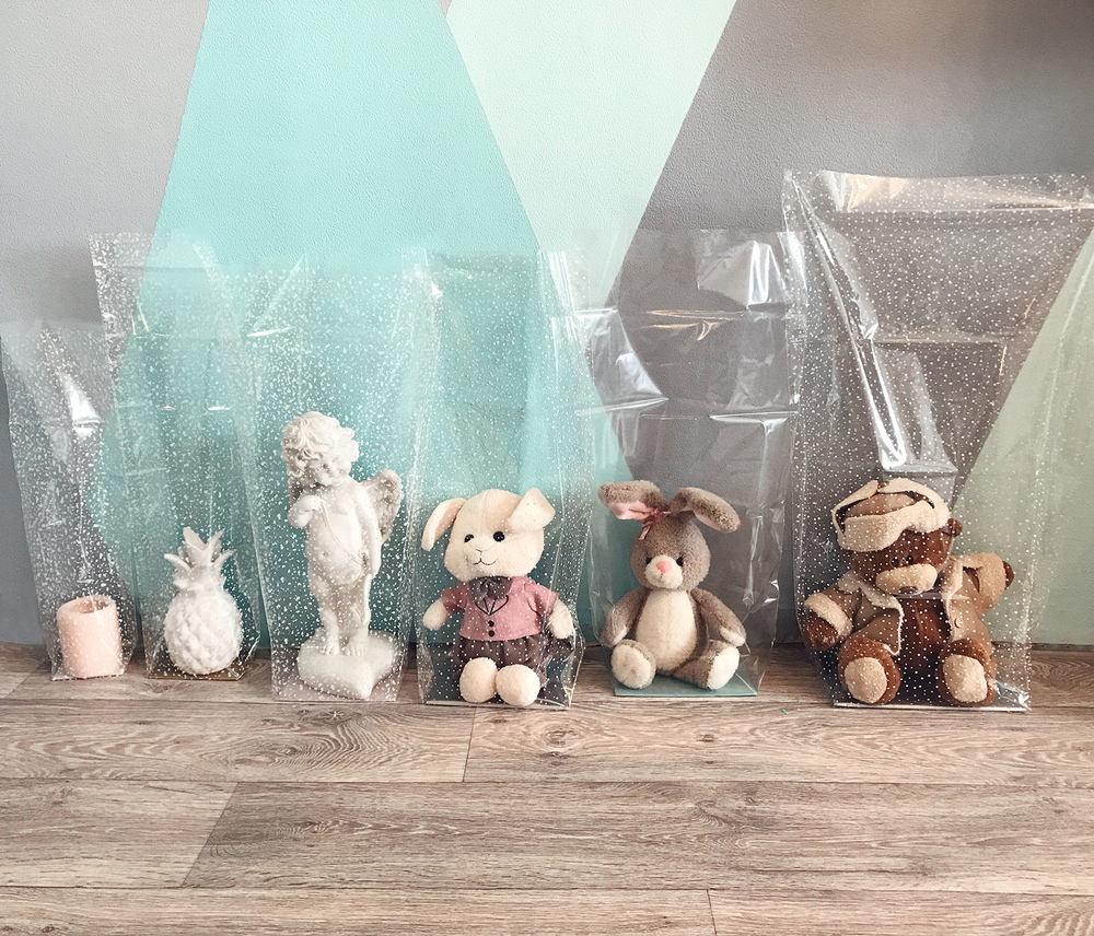 Прозрачный пакет с жестким дном, 14х22х70 см