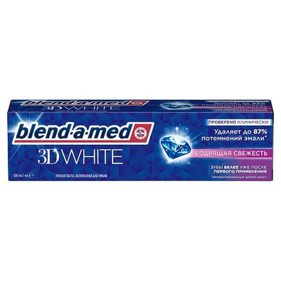 З/пастаblend-a-medl 3D WHITE,Бодрящая свежесть(100мл)