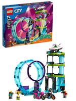 LEGO City 60361 лего Главное каскадерское испытание, набор для трюков с мотоциклом и рампами, оригинал LEGO