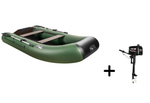Поход-280T зеленый + PARSUN T 2.6 BMS (комплект лодка + мотор)