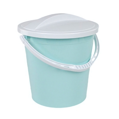 Ведро пластиковое с крышкой 8 л светло-бирюзовое, крышка белая РП-1016