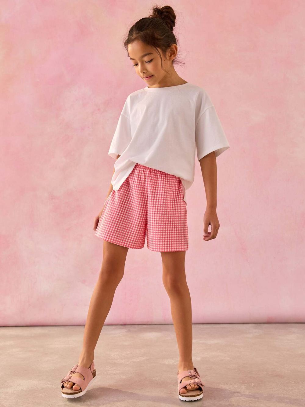 Шорты для девочки Next AH9-462, Красный, Белый