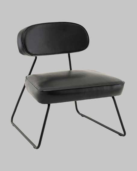 Лаунж-кресло Take, чёрная экокожа