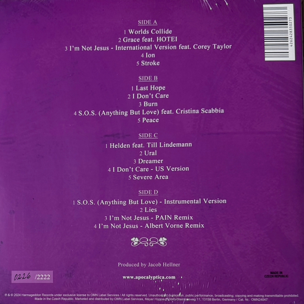 Apocalyptica ‎– Worlds Collide 2LP (Чехия 2024г.) Colored