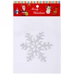 Наклейка на стекло 14*17 см,»Снежинка ажурная», Серебро