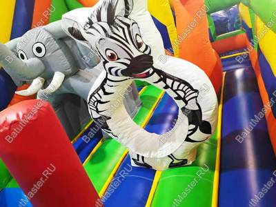 Надувной водный батут с бассейном «Туземец» размер 6,5*6*5 м