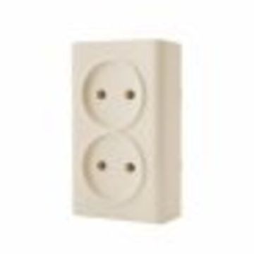 Розетка 2-местная крем б/з о/п  Profitec Веста Эко ВЕ060203 022