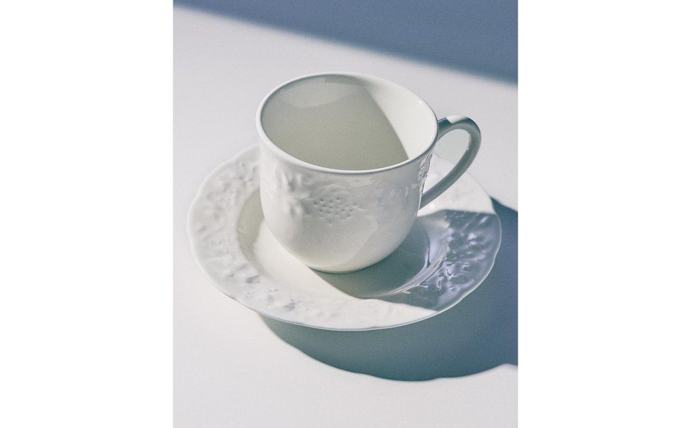 Zara Home чайная пара из фарфора, цвет кремовый, 11 см