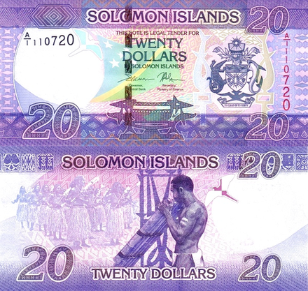 Соломоновы острова 20 долларов 2017 Танцоры UNC