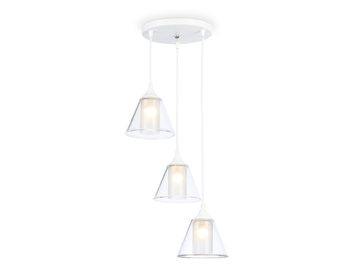 Светильник подвесной TR3553/3 WH/CL/FR белый/прозрачный/белый матовый E27/3 max 40W D340*800