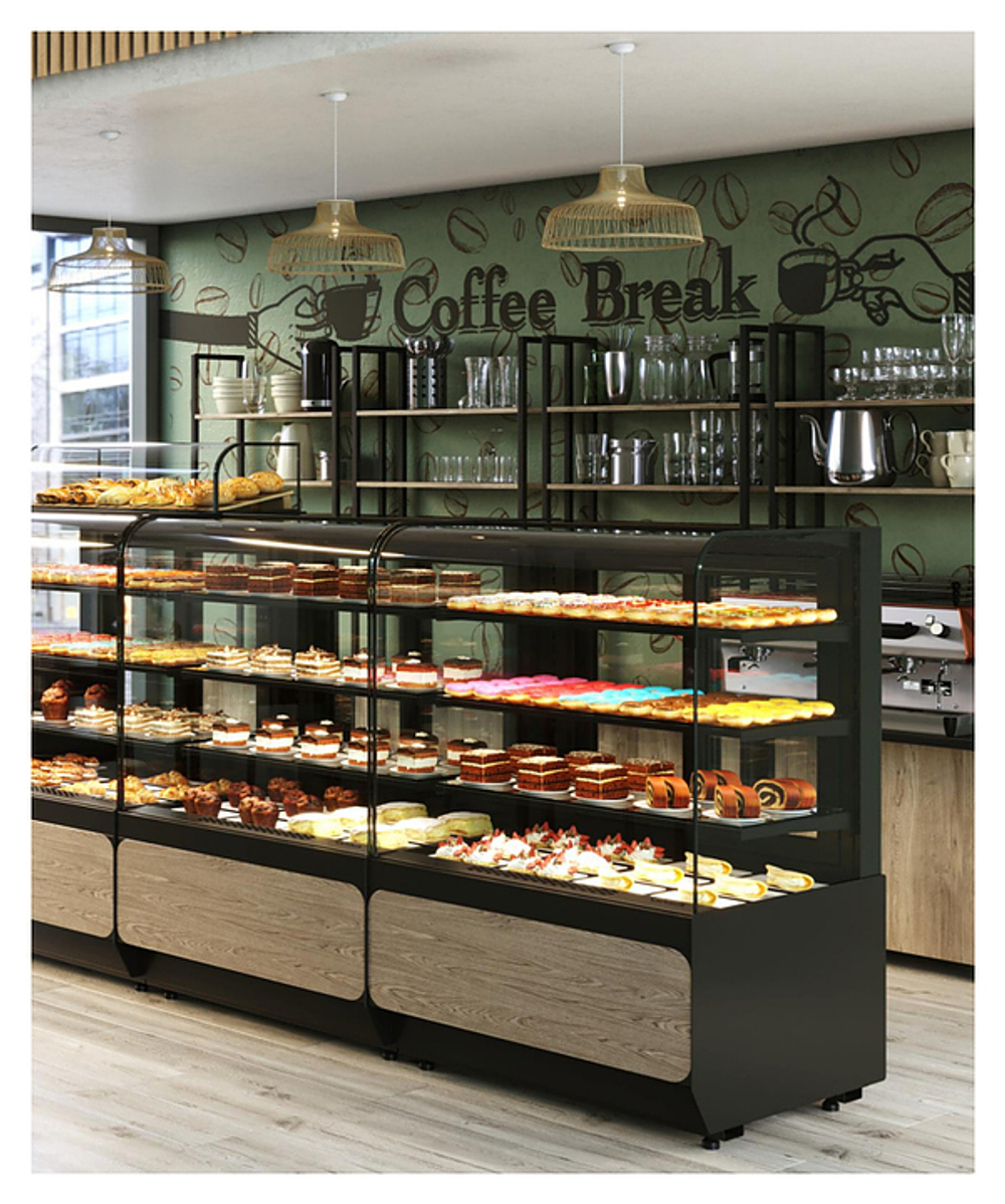 Витрина кондитерская Carboma KR70 VM 0,9-1 Light (Bronze 9005/0109)