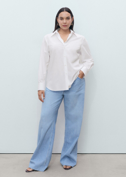 Рубашка regular из смеси хлопка и лиоцелла