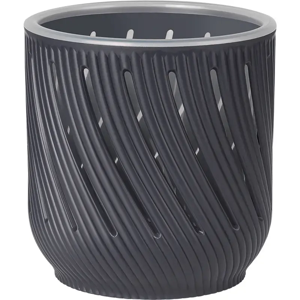 Кашпо для цветов пластиковое 2л d-14,5см «Fleurs» Антрацит