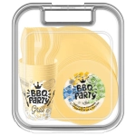 Набор для пикника с декором, 37 предметов на 6 персон (бледно-желтый) 221142004/01