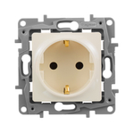 Розетка с заземлением без шторок 16А 250В слоновая кость ETIKA Legrand