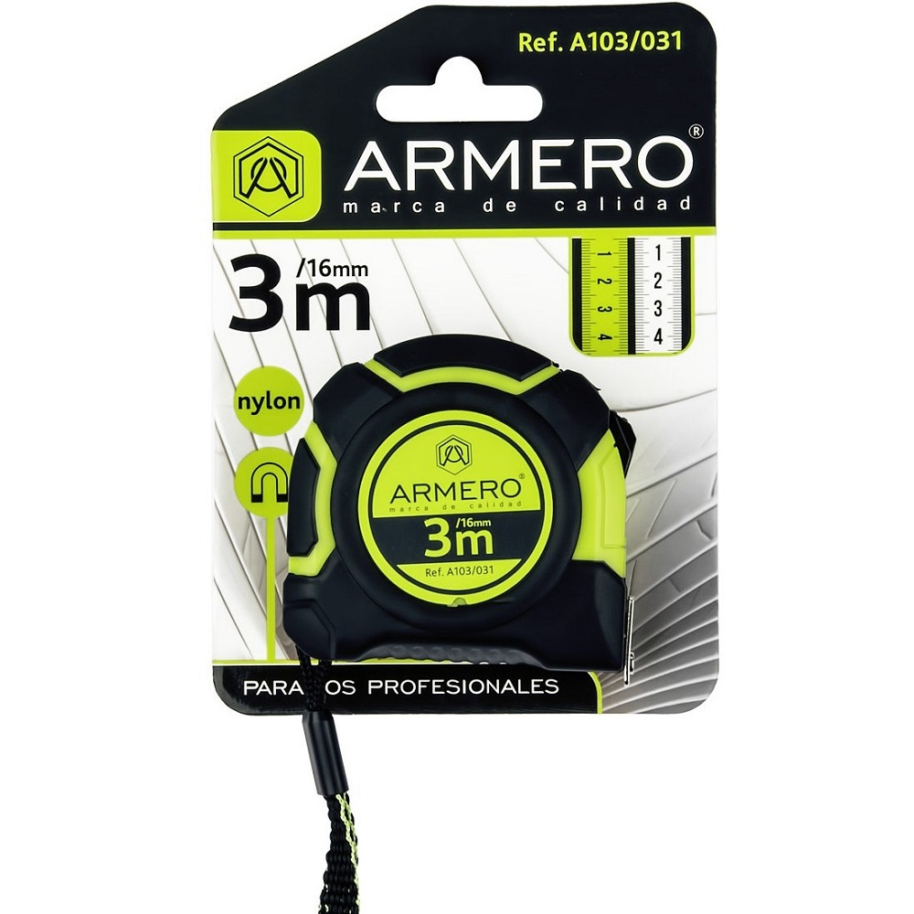 Рулетка ARMERO с фиксатором 3м*16мм   A103/031