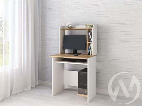 Стол компьютерный Грета-1 (белый/дуб крафт золотой)