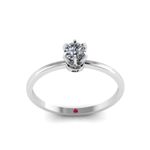 Кольцо Princess Round, муассанит, гранат