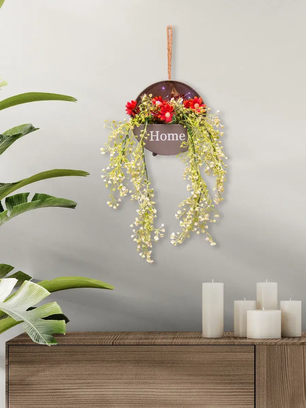 Кашпо подвесное с цветами