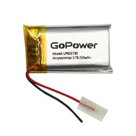 Аккумулятор Li-Pol GoPower LP601730 PK1 3.7V 250mAh (1/10/250)