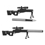 Ручка шариковая, масляная, Basir, синие чернила, серия "Ружьё", в форме оружия, 24 шт