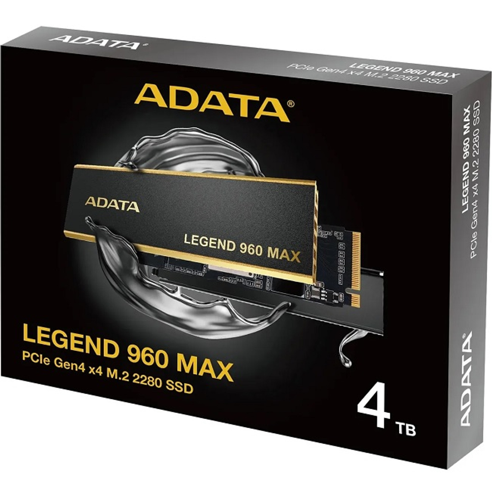 Жесткий диск SSD M.2 4Tb ADATA Legend 960 MAX, 7400/6800MBs, 630000 IOPS, TLC 3D NAND, PCI-E 4.0 x4 (ALEG-960M-4TCS)