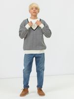 Джемпер для мальчика AT954M черный-молочный