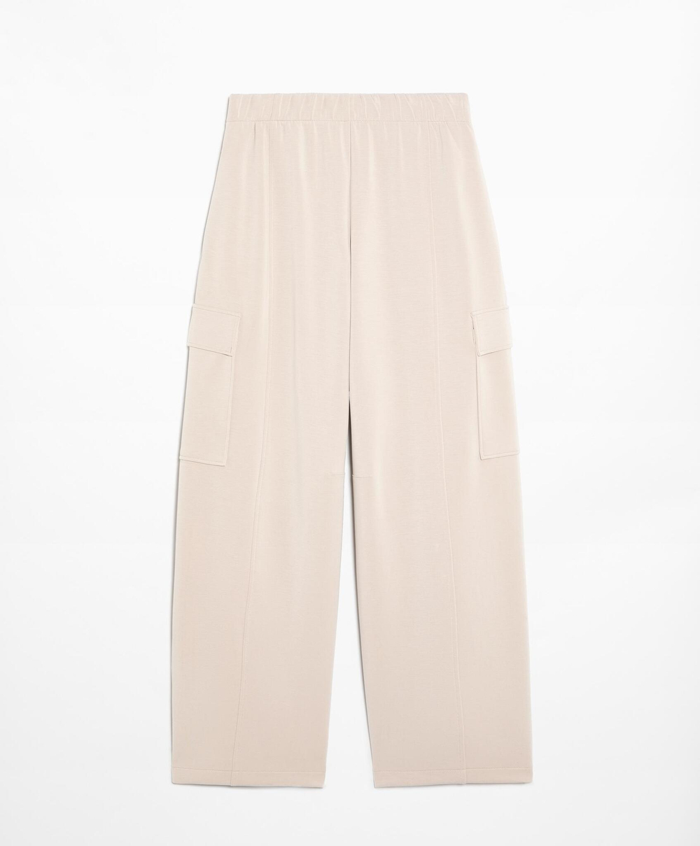 OYSHO Брюки свободного кроя из ткани с модалом с начесом, экрю