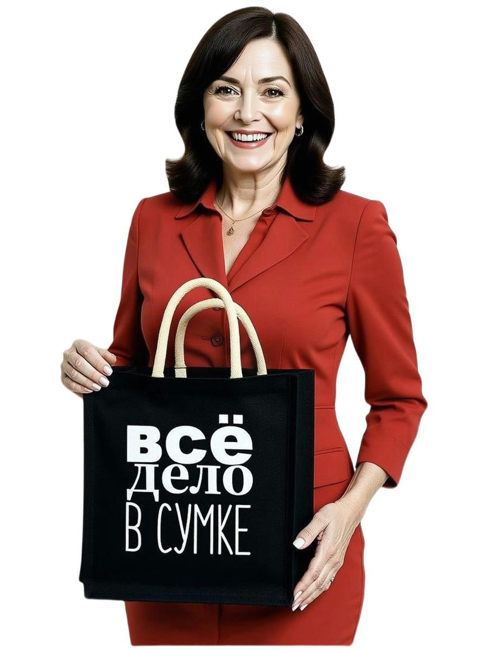 Шоппер джутовый черного цвета с ручками белый песок.