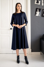 51351 Платье женское (синий жаккард)