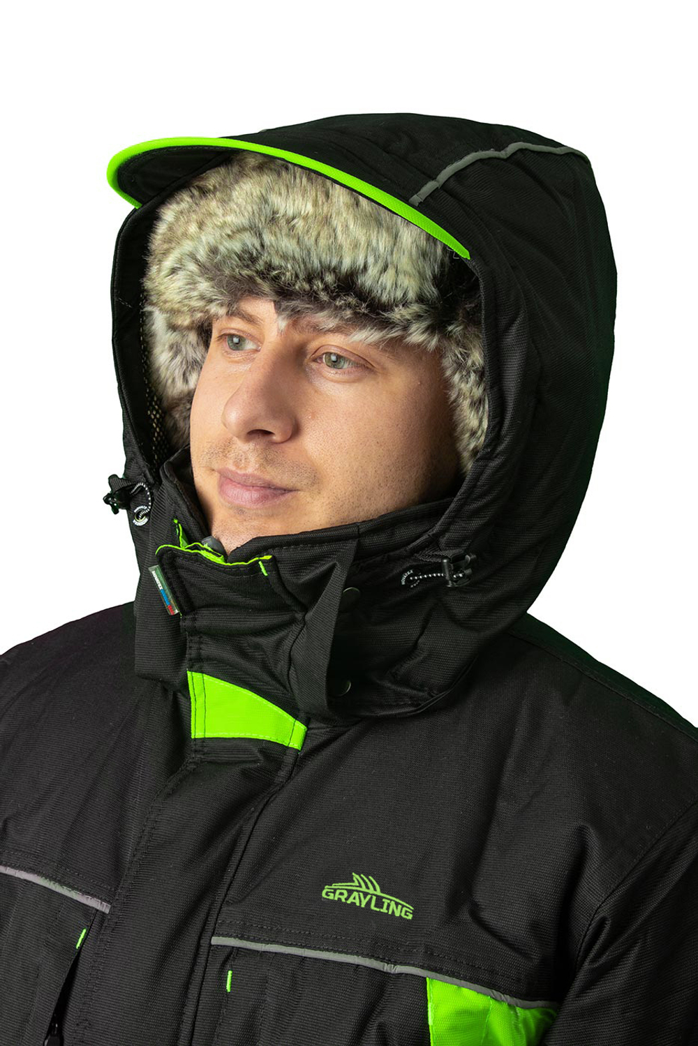 Костюм Селигер (кошачий глаз, зелено-черный) GRAYLING Новатекс