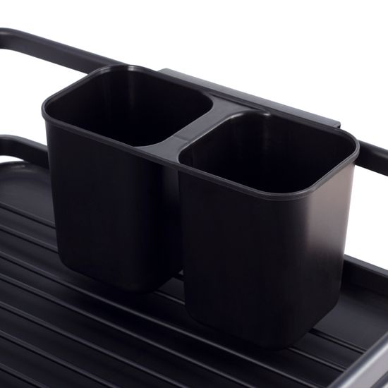 Сушилка для посуды из алюминия с поддоном (черная) Kamille KM-0751