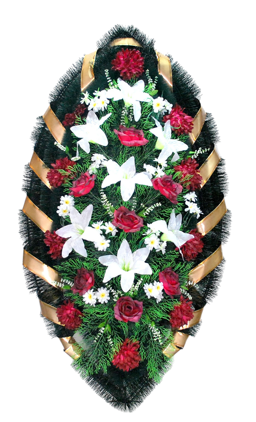 Ритуальный венок из искусственных цветов «Классика №22» (110 см)
