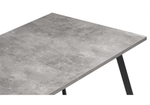 Стол деревянный Woodville Кортни 117 (157) x 77 бетон светлый, черный матовый, ножки черные