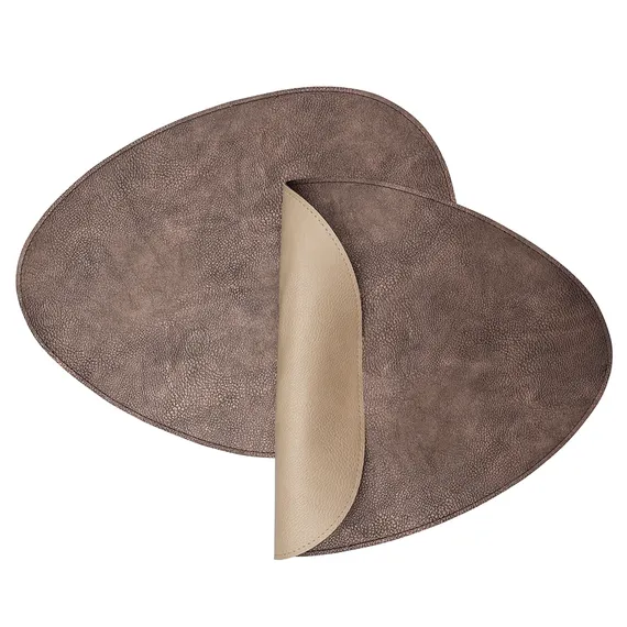 Набор из 2-х двухсторонних сервировочных салфеток drop, 33х41 см, шоколадный/бежевый