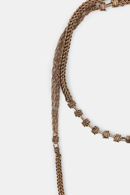 ZARA ДЛИННОЕ ДВОЙНОЕ ЦЕПНОЕ ОЖЕРЕЛЬЕ, ЗОЛОТИСТЫЙ