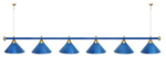 Лампа STARTBILLIARDS 6 пл. (плафоны зеленые,штанга зеленая,фурнитура золото)