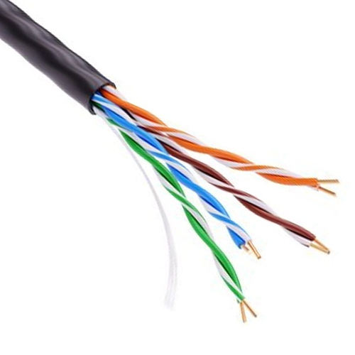 Кабель витая пара неэкранированный U/UTP 4х2х24AWG cat 5e Pe черный [305м] DKC (провод для интернета) RN5EUUPE3BK