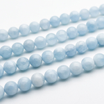 Аквамарин, диаметр около 6,4-6,5 мм, цена за 15 шт (1/4 нити)